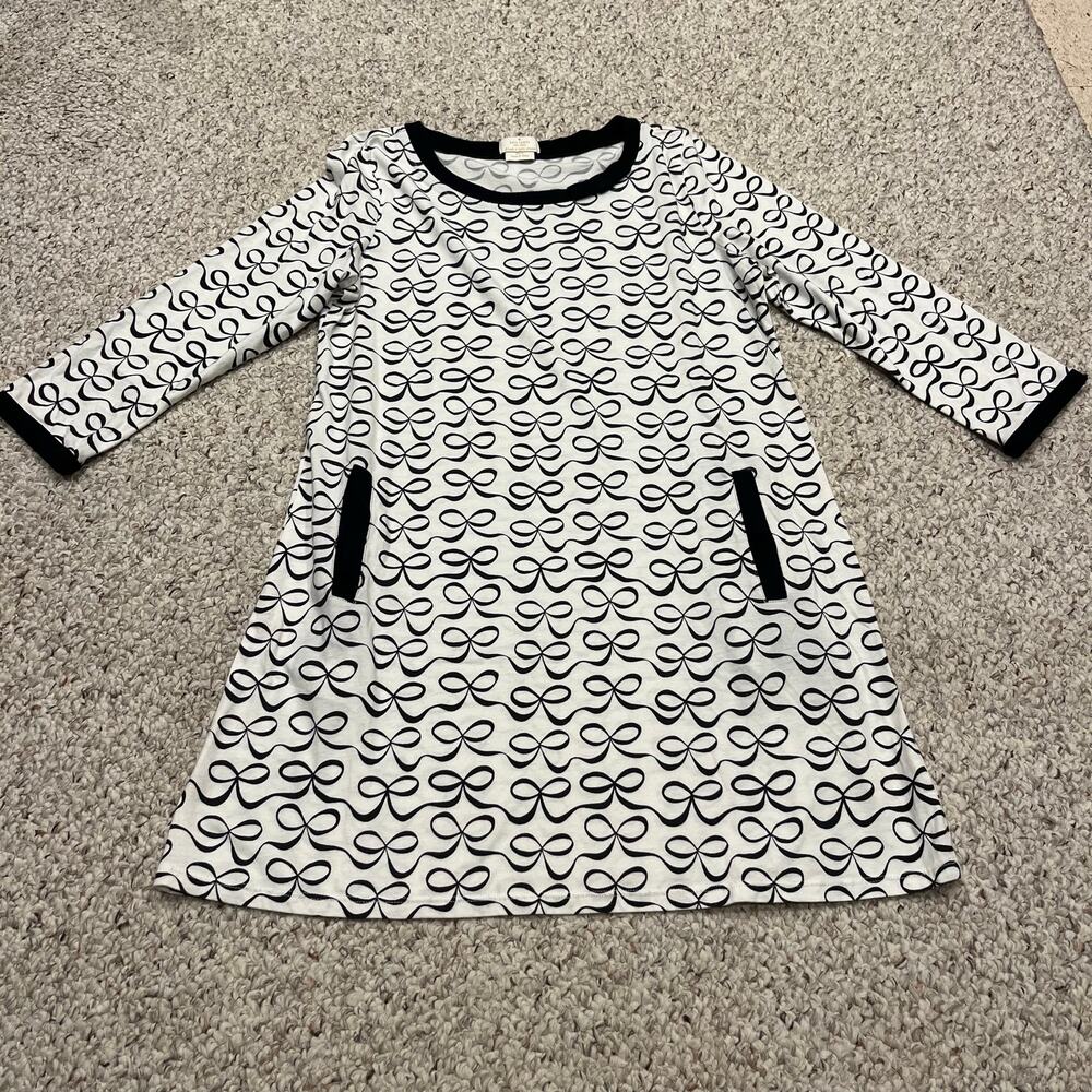 Kate Spade Bow Print Sleep Shirt M Cozy Casual Preppy Long Sleeve Feminine